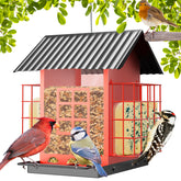 FlowaFoli bird feeder with sturdy metal construction for outdoor use.