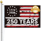 Fluuze American 250th anniversary flag front view, vibrant outdoor-ready colors.