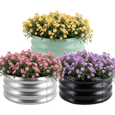 FODAHRWS round galvanized raised bed with quick, tool-free assembly for fast setup.