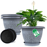 Fodetyff 10-inch planter with circle pattern for stylish indoor displays.