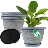 Fodetyff 12 inch circle pattern planter adds modern flair for indoor or outdoor spaces