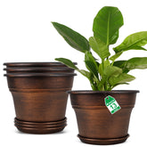 Fodetyff 13-inch planter set with rolled rim for easy lifting.