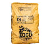 FOGO Super Premium Oak Charcoal bag with large chunks for restaurant-grade grilling.