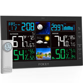 FOKEY weather station main unit with a large display for easy indoor and outdoor readings