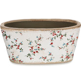 FoldTier wildflower rectangular planter with ice-cracked glaze for windowsills