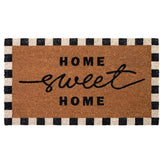 Folkulture Welcome Mat with checkered coir traps dirt at the entry