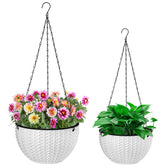 Foraineam dual-pots hanging planter large with self-watering system for healthy roots.