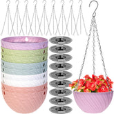 Foraineam 6in white hanging planter with self-watering insert for indoor moisture control