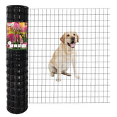 FOREHOGAR black PVC coated welded wire fence stands 48 inches high for garden borders.