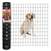 FOREHOGAR black vinyl coated fence protecting a garden from small animals