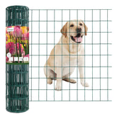 FOREHOGAR green vinyl coated welded wire fence protects garden borders from small animals