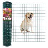 FOREHOGAR green vinyl-coated welded wire fence 36in-50ft roll protects garden from deer.