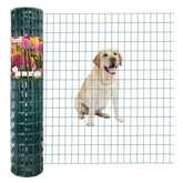 FOREHOGAR green vinyl-coated welded wire fence 48x50 provides durable garden boundary and rust resistance.