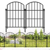FOREHOGAR metal garden fence panel in black forms a neat pet-safe yard border.