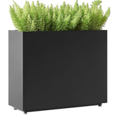 Foresland tall long metal planter with middle shelf for durable outdoor plant storage