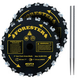 FORESTER 9in blade with 20 teeth for heavy brush cutting.