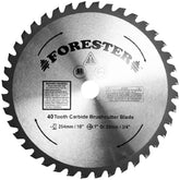 FORESTER carbide tip brush cutter blade 10in 40 teeth close-up, ready for tough brush