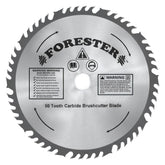 FORESTER carbide tip brush cutter blade closeup showing 50 teeth for tough vegetation
