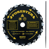 FORESTER chainsaw blade 9in 20 teeth for fast, aggressive weed and brush cutting.