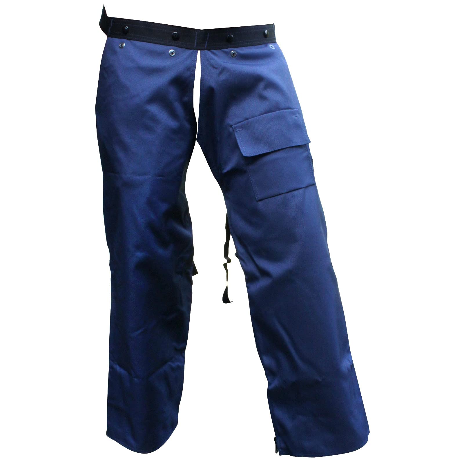 FORESTER Protective Trimmer Chaps navy front view for lightweight debris protection.