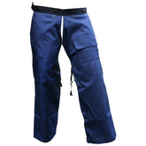 FORESTER Protective Trimmer Chaps navy front view for lightweight debris protection.