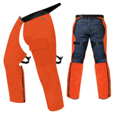 FORESTER Trimmer Chaps for Men overview showing adjustable belt for versatile outdoor work