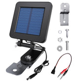 Foricx 6V solar panel charger powering a deer feeder in the field