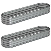 Foxlang 8x2x1ft oval raised garden bed, two-pack, ideal for vegetables.