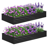 Foxlang 8x4x1ft raised garden bed outdoors, easy to assemble for vegetables.