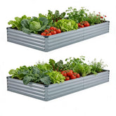 Foxlang raised garden bed assembled outdoors showing sturdy galvanized panels