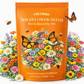 FREEBIRD Wild Bird Seed packaging showcases a 4 oz wildflower mix for pollinators.