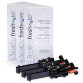 FreshWater salt system cartridge pack front view showing easy spa maintenance benefits