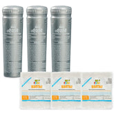 FROG @ease in-line bundle packaging with three cartridges for spa use.