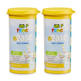 FROG EASE test strips bottle showing 60-count for easy home spa testing.