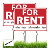 Frohllia For Rent sign, 17x12 double-sided for high visibility.