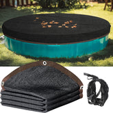 frtzal pool leaf net cover on round 24ft pool ready for winter protection.
