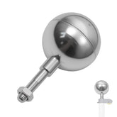 Frunke silver ball topper for outdoor flagpoles with durable weatherproof finish.