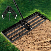 FrutPunch lawn leveling rake with wide head for fast soil smoothing and even ground.