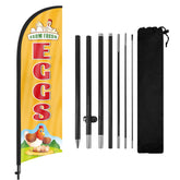 FSFLAG Farm Fresh Eggs flag banner sways in wind to attract customers.