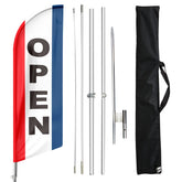 FSFLAG feather flag 11ft pole kit displayed outdoors to attract nearby customers