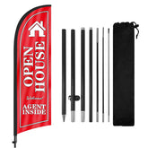 FSFLAG Open House flag with 8ft pole kit boosts curb visibility for listings