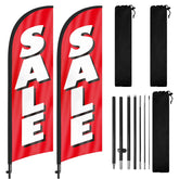 FSFLAG Sale 8ft red feather flag front view attracts customers from a distance