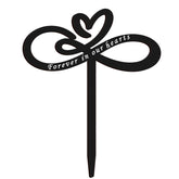 Fumete heart memorial plaque stake in black for garden remembrance and outdoor display