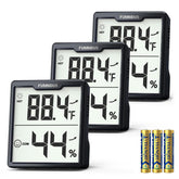 FUMMDUS digital hygrometer display with clear temperature and humidity readouts.