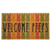 FUND AMLIGHT Easter Door Mat with Peeps bunnies welcomes guests at the entry