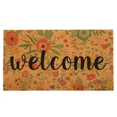FUND AMLIGHT Spring Welcome Doormat front view with vibrant floral artwork inviting entry.