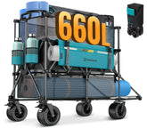 Fundango Double Decker Wagon showing 660L capacity for large outdoor loads.