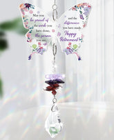Funnli butterfly crystal suncatcher in purple adds sparkling window light