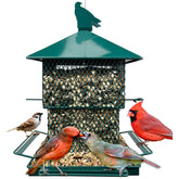 FUNWILDLIFE heavy-duty bird feeder for outdoor hanging with a squirrel-proof latch.