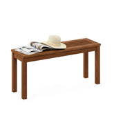 Furinno Tioman backless bench in natural finish, front view for outdoor seating.